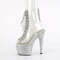 Чоботи Pleaser Bejeweled-1016C-2-7 *7 дюймів на підборах, 2 3/4 дюйма з відкритим носком/підбором, зі шнурівкою та рельєфним ремінцем, прозорі/сріблясті