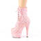 Чоботи Pleaser Adore-1020GDLG *7-дюймовий каблук, 2 3/4-дюймові черевики на шнурівці зпереду, збоку блискавка, рожеві