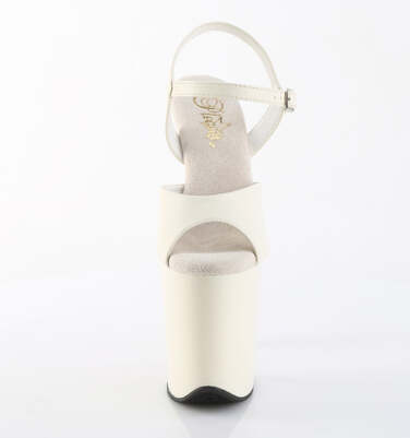 Босоніжки Flamingo-809 на підборах 8 дюймів, босоніжки з ремінцем на щиколотці 4 дюйми, зі штучної шкіри кремово-білого кольору