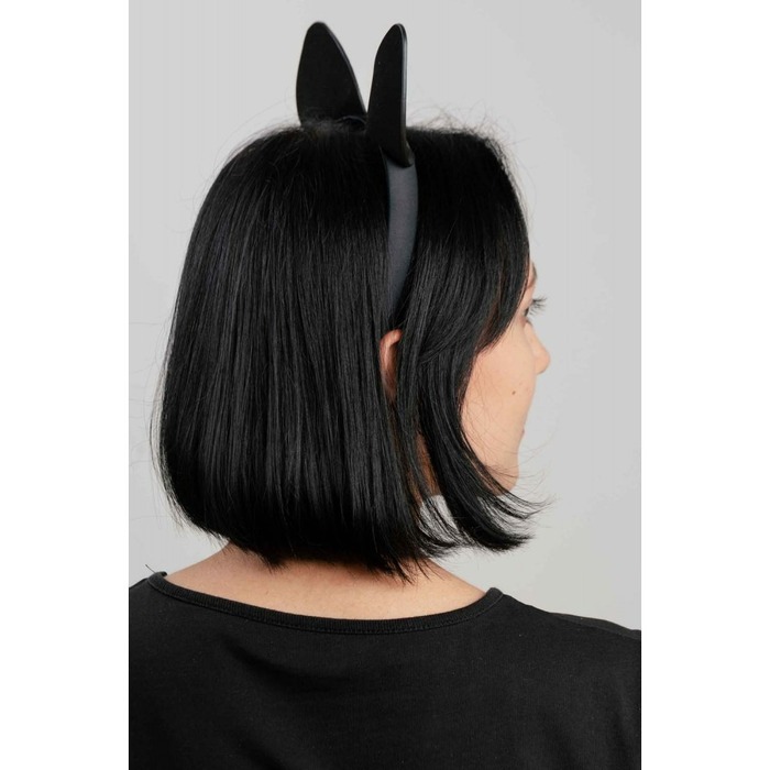 Ушки кошки на обруче,кожа, черные