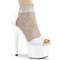Босоножки Pleaser Adore-765RM, каблук 7 дюймов, высота 2 3/4 дюйма, закрытый задник, молния сзади, белые