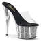 Шльопанці Pleaser Adore-701SRS на підборах 7 дюймів, шльопанці 2 3/4 дюйма з імітацією RS-заповнення BTM, прозорі/чорні