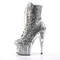 Чоботи Pleaser Adore-1020G *7 дюймів на підборах, 2 3/4 дюйма з блискітками та шнурівкою, збоку блискавка, сріблясті
