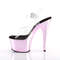 Босоніжки Pleaser Adore-708 на підборах 7 дюймів, босоніжки з ремінцем на щиколотці 2 3/4 дюйма, прозорі/рожеві