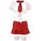 Костюм школярки в клітинку Cottelli Collection Schoolgirl Set з глибоким декольте, S