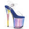 Босоніжки Pleaser Flamingo-808HT на підборах 8 дюймів, тоновані босоніжки з ремінцем на щиколотці 4 дюйми, прозорі/блакитні