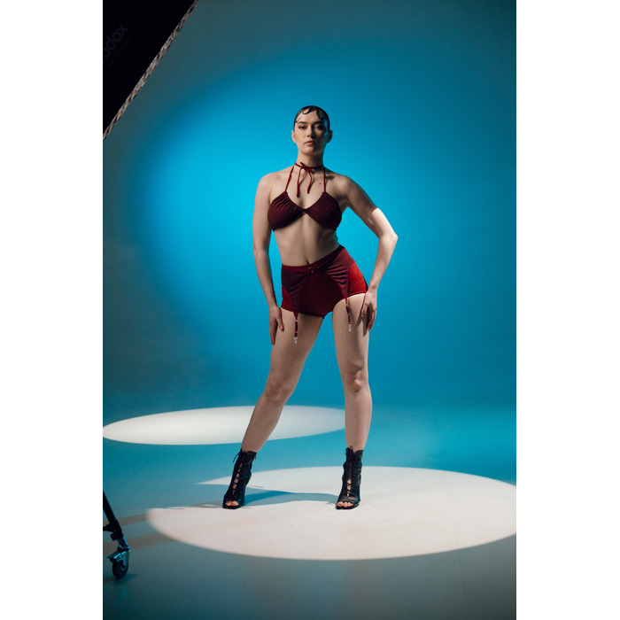 DOUBLE MESH shorts Bordo mesh_ бордо сітка