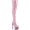 Сапоги Pleaser Bejeweled-3000-7, каблук 7 дюймов, эластичные, 2 3/4 дюйма, с армейским ремешком, боковая молния, нежно-розовый