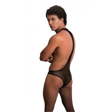 Чоловічий сексуальний боді S/M Sunspice, в сіточку, чорний