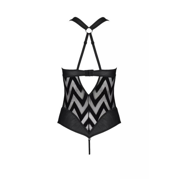 Боди с графическим узором Passion HIMA BODY черный, S/M