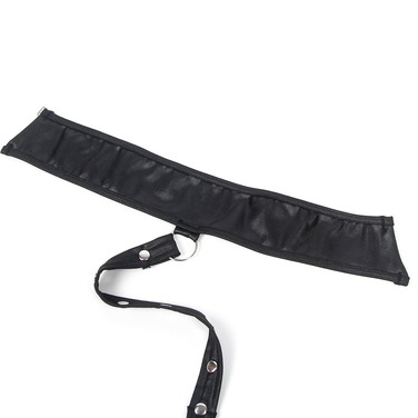 Платье из искусственной кожи и ремешками на руки и шею Star Night с трусиками, черный, XL