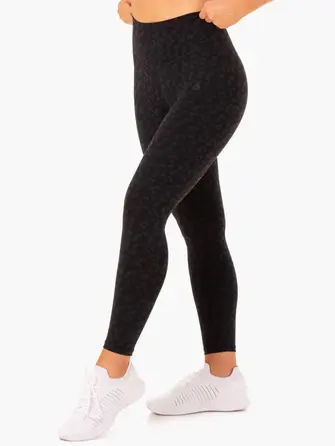 Леггинсы Ryderwear Hybrid Full Length Leggings - Black Leopard