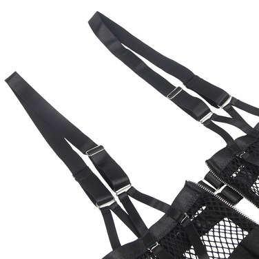 Платье-костюм Star Night с застежками-молниями и пажами для чулков, черный, XL (без коробки)