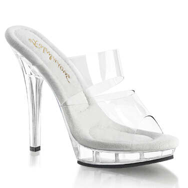 Шлёпанцы Lip-102, каблук 5 дюймов, двухполосный PF-слайд 3/4 дюйма, прозрачные