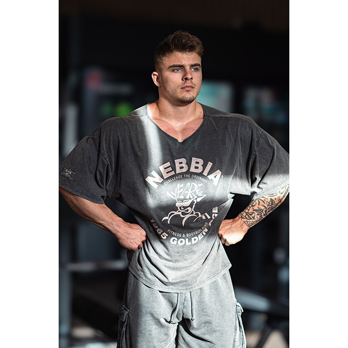 Футболка Nebbia Washed Rag Top GOLDEN AGE Black 788