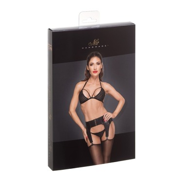 Пояс для чулок с декоративными вставками Noir Handmade F178 черный, L