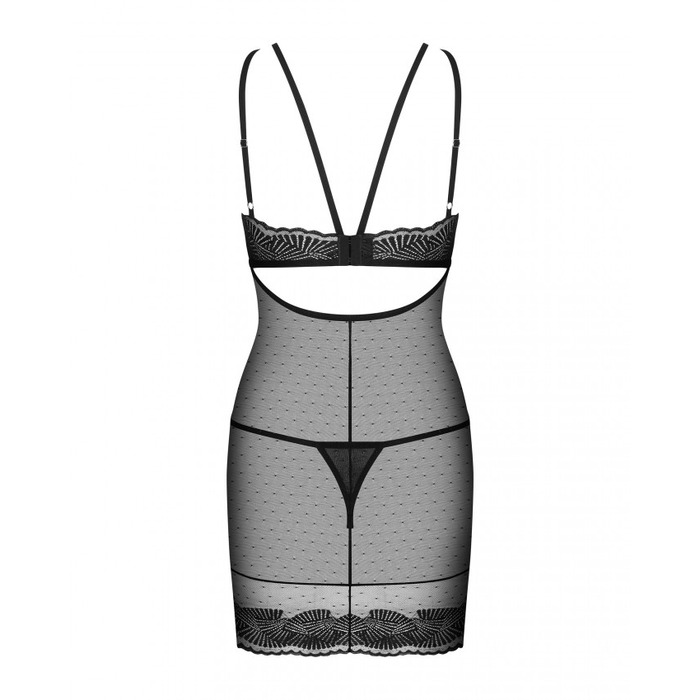 Рубашка мережива Obsessive Allastia чорний, L/XL