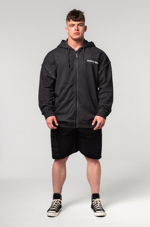Кофта Nebbia Washed-off Zip Up Hoodie GYM BRO Black 362