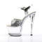 Босоножки Pleaser Sky-310, каблук 7 дюймов, ремешок на щиколотке шириной 2 3/4 дюйма, серебристо-прозрачный