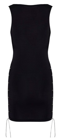 Платье со шнуровкой на груди и бедрах Cottelli, черное, размер S