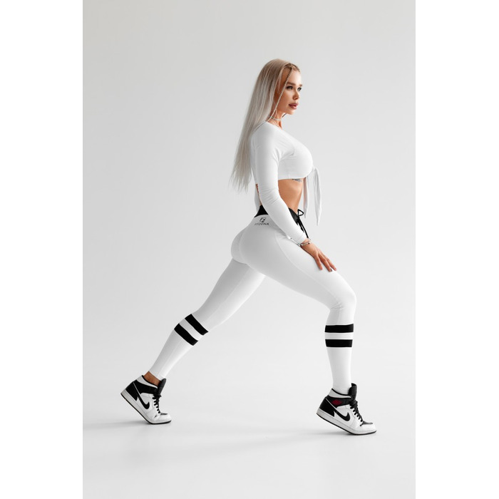 ЛЕГІНСИ WHITE EYELET LACE UP LEGGINGS