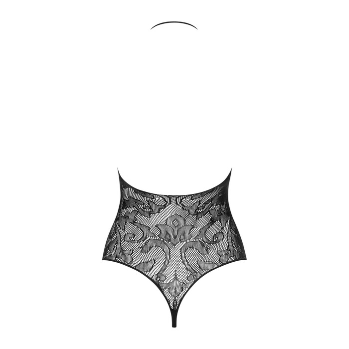 Боди с имитацией шнуровки и атласным бантиком Obsessive B119 черный, S/M/L