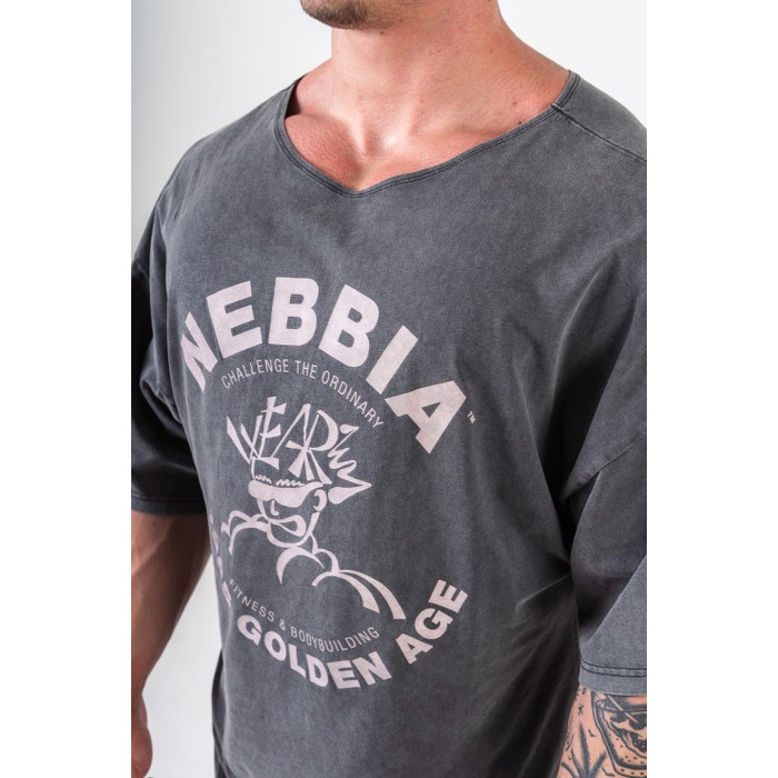 Футболка Nebbia Washed Rag Top GOLDEN AGE Black 788