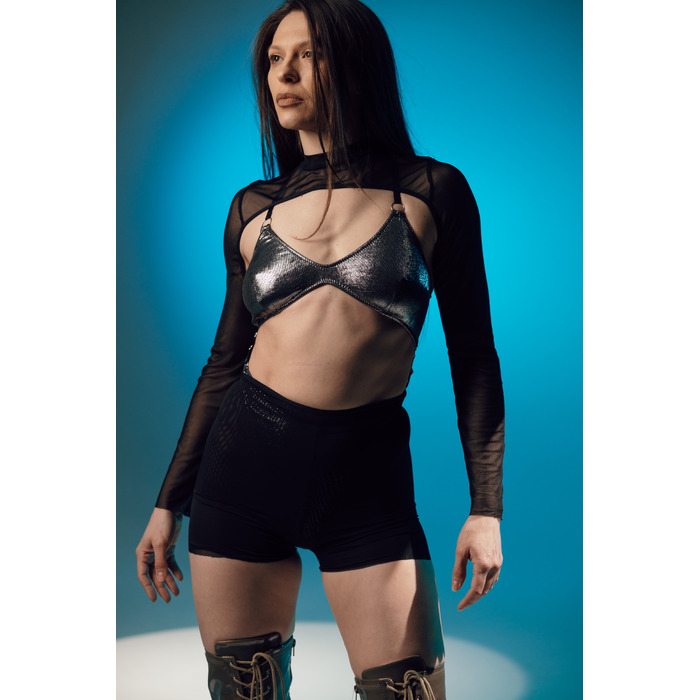 DOUBLE MESH shorts Black mesh_ чорна сітка