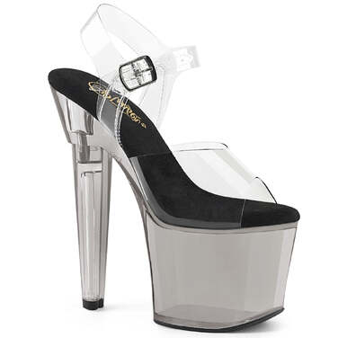 Босоножки Lovesick-708T *7 дюймов, каблук в форме сердца, ремешок на щиколотке шириной 3 1/4 дюйма, прозрачный/серый