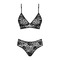 Комплект ажурный Obsessive Kokietta set Black S/M