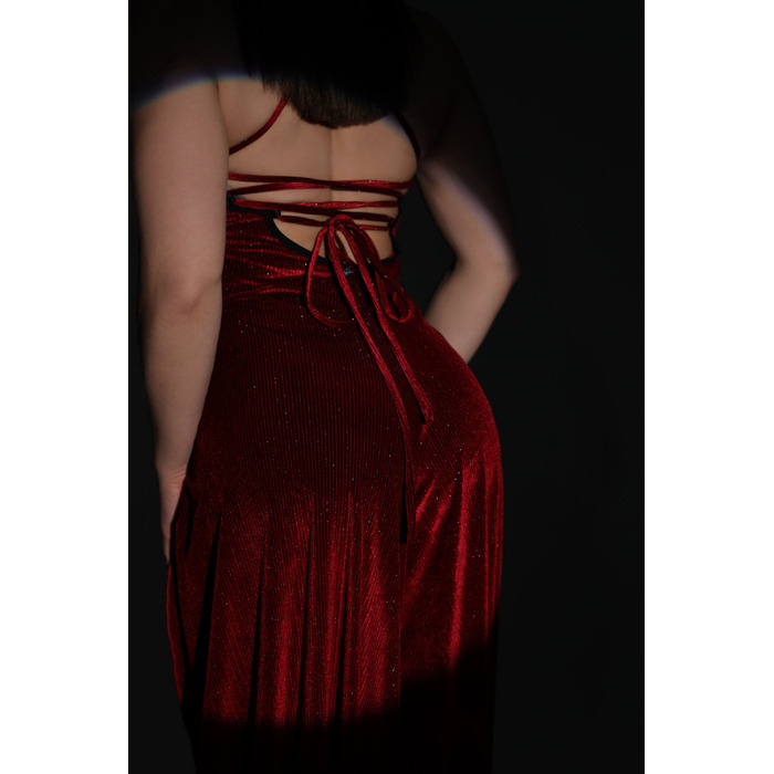 Комбінезон SPARKLING VELVET — Сяюче Вбрання для Руху в Pole Dance та Артистичному Танці - бордовий