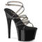 Босоніжки Pleaser Adore-706 на підборах 7 дюймів, з перехресним ремінцем на щиколотці 2 3/4 дюйма, колір димчастий/чорний