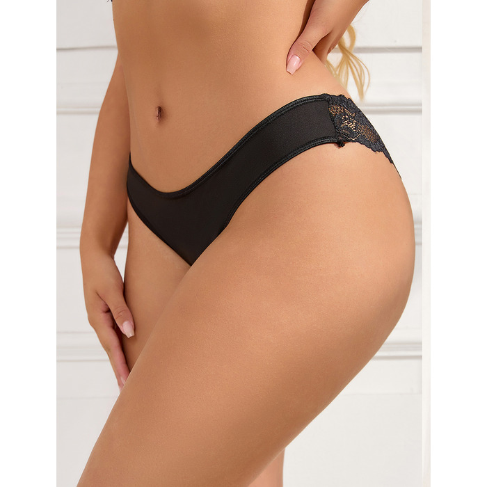 Трусики с кружевом сзади Star Night, чёрные, M-L