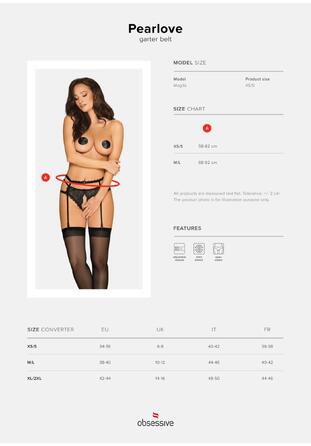 Пояс для чулок Obsessive Pearlove XS/S