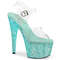 Босоніжки Pleaser Bejeweled-708RRS *7-дюймовий каблук, 2 3/4-дюймовий ремінець на щиколотці PF, з ремінцем Resin RS, прозорий/бірюзовий