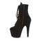 Ботинки Pleaser Adore-1020FS. Каблук 7 дюймов, высота ботинок 6 см, шнуровка PF 6 3/4 дюйма, молния сбоку, чёрная искусственная замша.