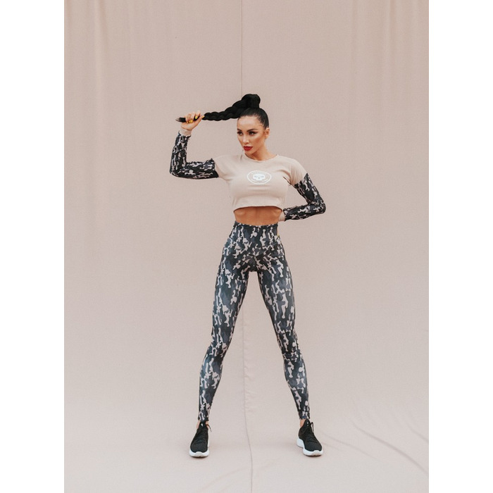 Топ Fitzona BROWN TOP LONG SLEEVE BROWN MILITARY