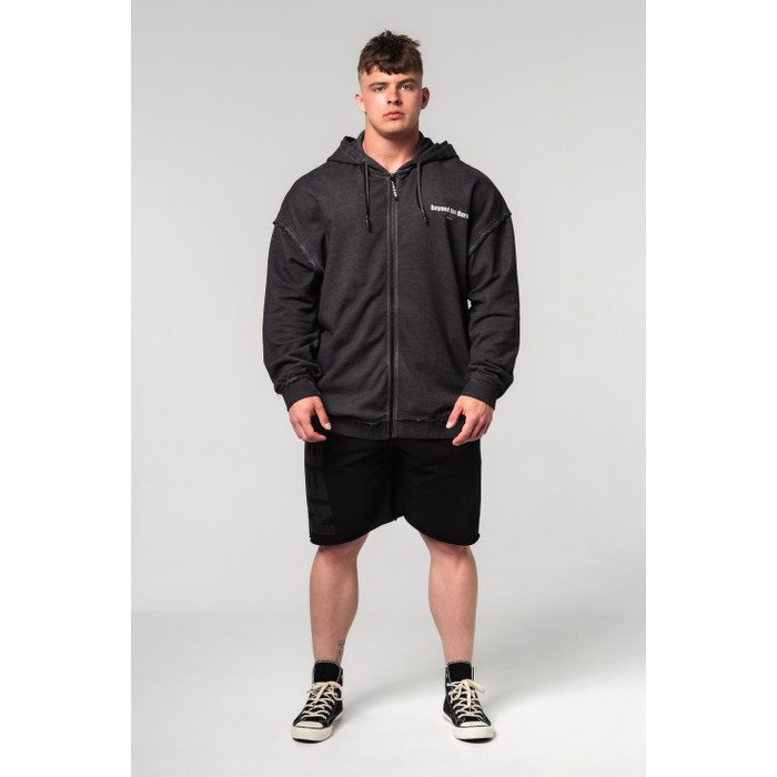 Кофта Nebbia Washed-off Zip Up Hoodie GYM BRO Black 362