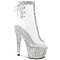 Чоботи Pleaser Bejeweled-1018C-2RS *7 дюймів на підборах, 2 3/4 дюйма з відкритим носком/підбором, з RS, прозорі/сріблясті