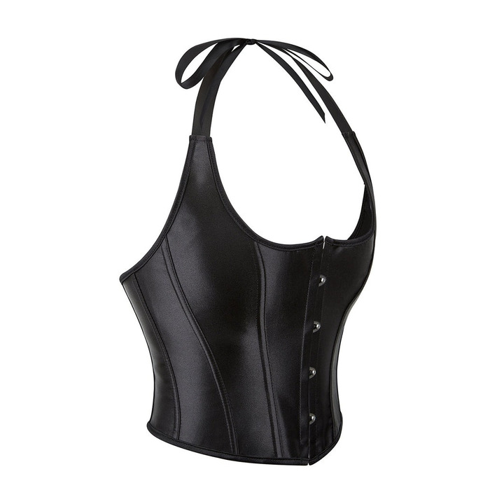 Корсет на зав'язках стрічках із бретелями Star Night 12 Plastic Bones з підтримкою бюста, чорний, S