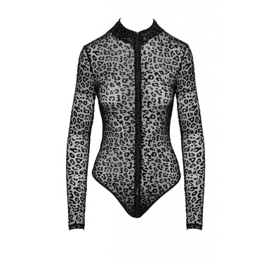 Боди сексуальное с леопардовым принтом M F287 Noir Handmade
