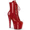 Чоботи Pleaser Adore-1020GP на підборах 7 дюймів, черевики на шнурівці спереду 2 3/4 дюйма з PF, червоні