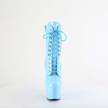 Ботильоны Adore-1020, каблук 7 дюймов, высота ботинок 6 см, шнуровка спереди, молния сбоку, нежно-голубой цвет